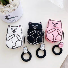 Cartoon Cat AirPods Case - Spooky Cat Plush