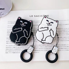 Cartoon Cat AirPods Case - Spooky Cat Plush