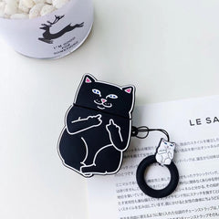 Cartoon Cat AirPods Case - Spooky Cat Plush