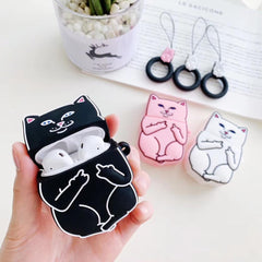 Cartoon Cat AirPods Case - Spooky Cat Plush