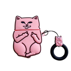 Cartoon Cat AirPods Case - Spooky Cat Plush